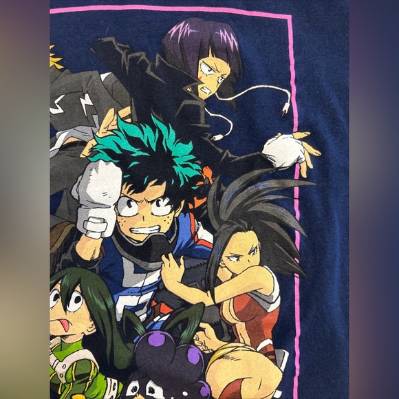 My Hero Academia-Shirt Mens Medium-Blue Graphic Short Sleeve Cotton Adult-Anime - Picture 5 of 11